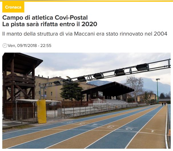 Retopping pista di atletica “Covi e Postal” – Trento