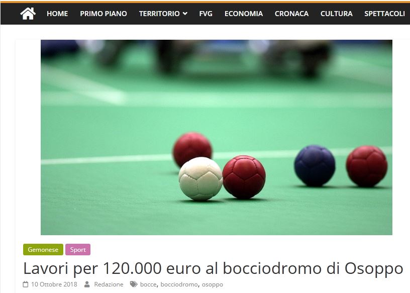 Ampliamento ed adeguamento bocciodromo di Osoppo