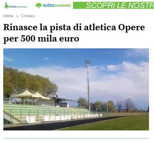 Ristrutturazione Palasport e rifacimento pista di atletica in Comune di Vajont