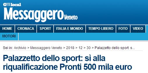 Miglioramento energetico e funzionale  Palasport Zoppola