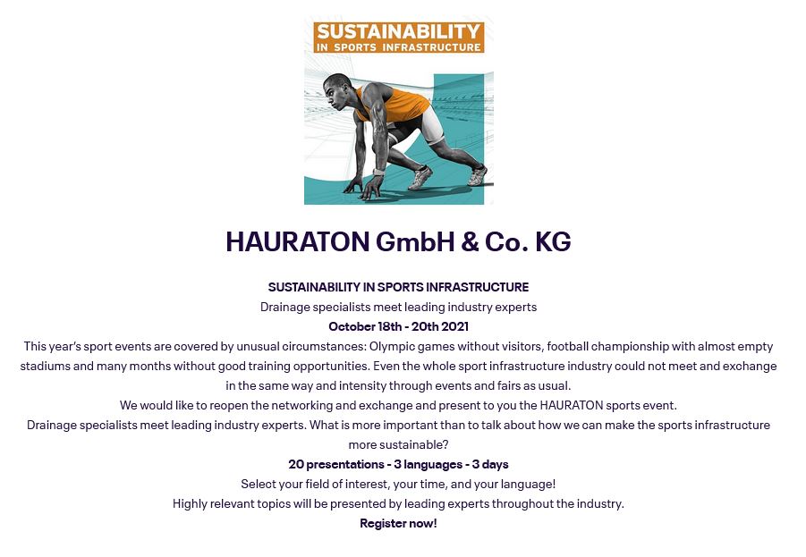 Seminario webinar: Sustainability in sport infrastructure – October 2021