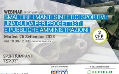 Seminario webinar: guida per progettisti ed enti pubblici sullo smaltimento a fine vita dei manti sintetici – Settembre 2023