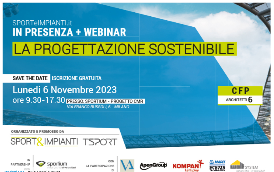 Seminario webinar: la progettazione sostenibile – Novembre 2023